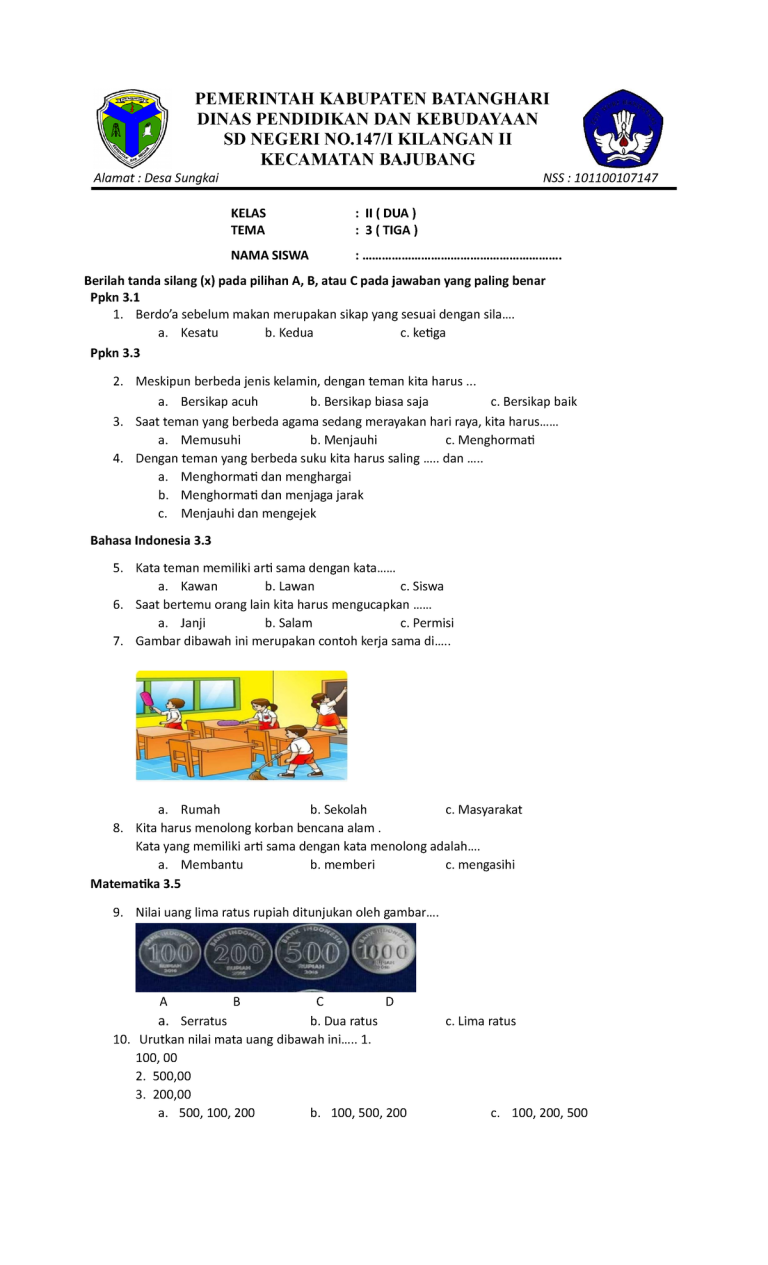 Menguasai Tema 3: Aku dan Lingkunganku – Panduan Lengkap Download Soal Kelas 2 SD Semester 1