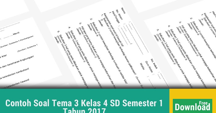 Tingkatkan Pemahaman Materi: Panduan Lengkap Mengunduh Soal Tema 3 Kelas 4 SD Semester 1