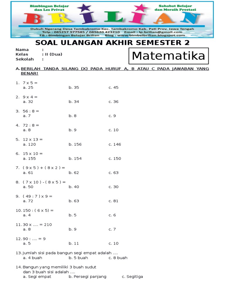 3 Fakta Mengejutkan tentang Soal UAS Kelas 1 SD Semester 2 Tahun 2026