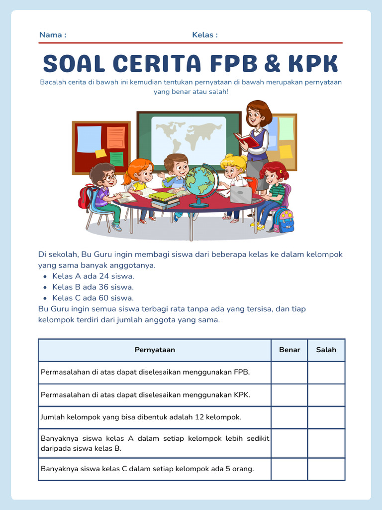 Ternyata 5 Soal Cerita FPB Kelas 4 Ini Paling Sering Muncul di Ujian 2026