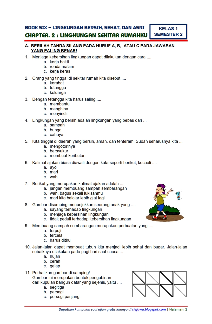 contoh soal kata sapaan bahasa indonesia sd kelas 2