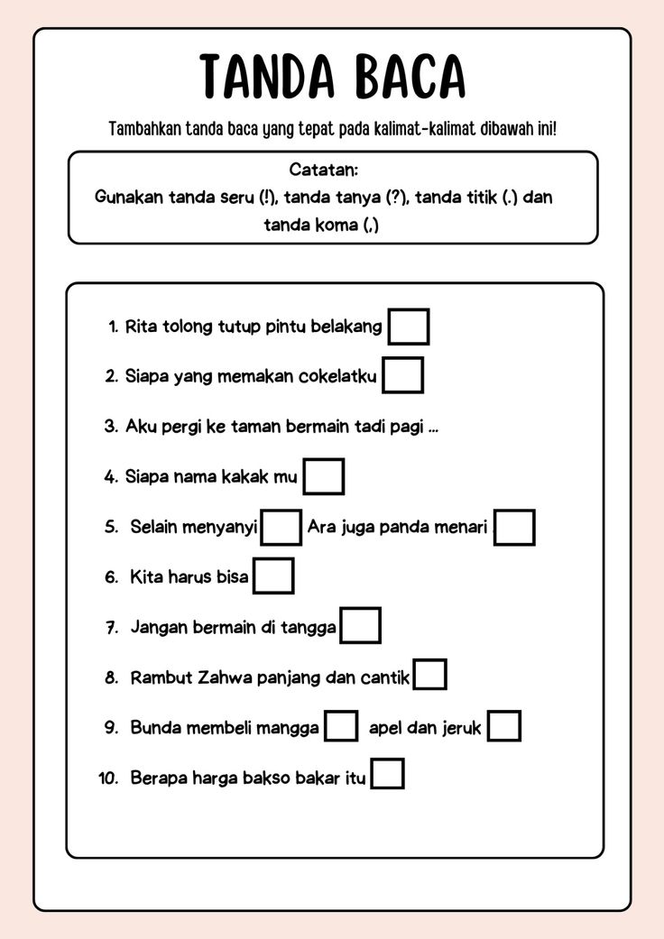 5 Contoh Soal Bahasa Indonesia Kelas 1 Tentang Tanda Baca yang Wajib Dikuasai Anak di Tahun 2026