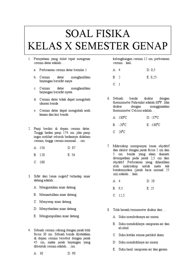 Menguasai Fisika Kelas 10 Semester 2 Panduan Lengkap dengan Contoh
