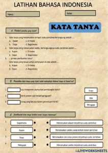 7 Contoh Soal Bahasa Indonesia Kelas 1 SD Kalimat Tanya dari Sulingjar 2026 Wajib Dikuasai