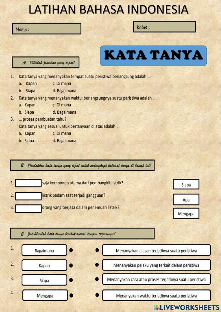 7 Contoh Soal Bahasa Indonesia Kelas 1 SD Kalimat Tanya dari Sulingjar 2026 Wajib Dikuasai