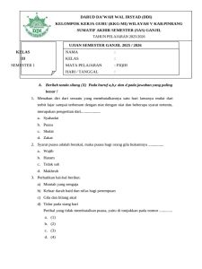 Akhirnya Terkuak 5 Contoh Soal Fiqih Kelas 3 MI Semester 1 Kurikulum 2013 yang Wajib Dikuasai