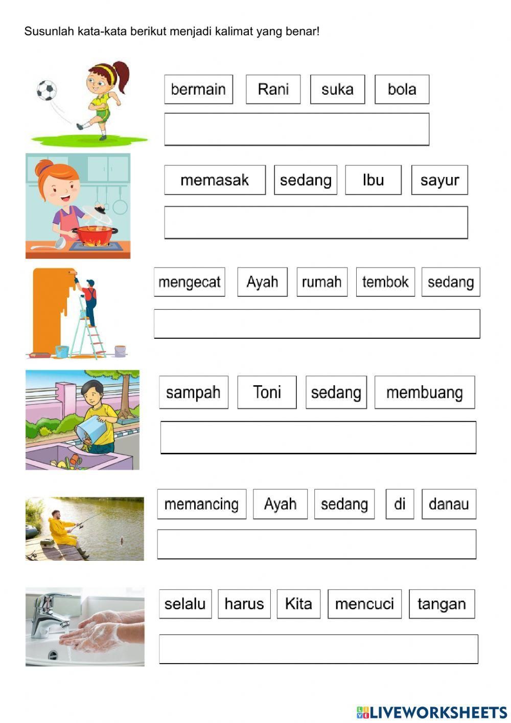 Menyusun Kata online exercise Malay language exercise Indonesian