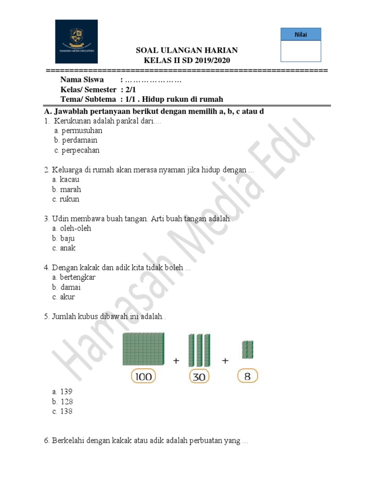 7 Rahasia Contoh Soal Kelas 2 Tema 1 Subtema 1 yang Wajib Tahu Sebelum Terlambat