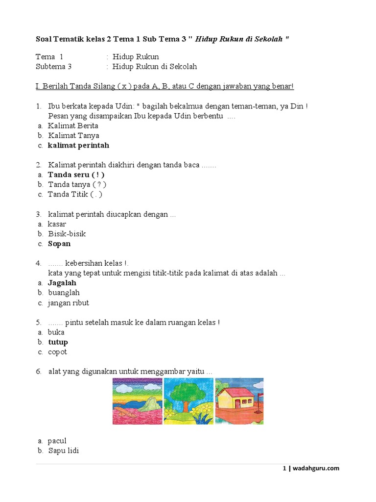 Terbukti Efektif! 7 Contoh Soal Kelas 2 Tema 1 Bikin Anak Paham Cepat Sebelum Ujian