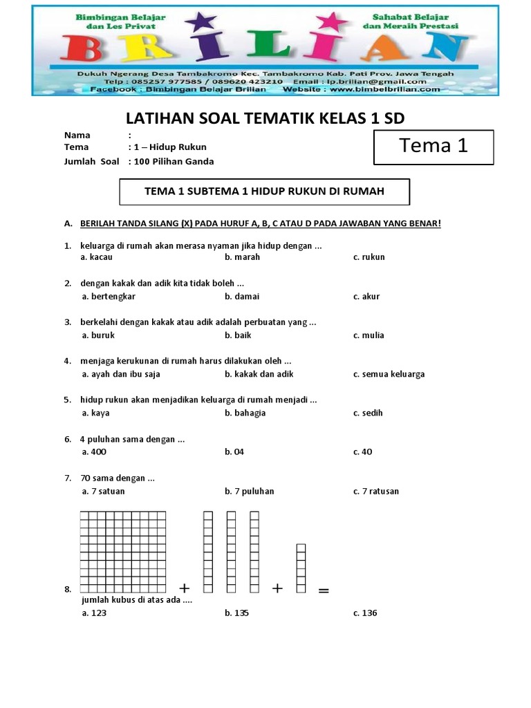 Terbukti Efektif! 7 Contoh Soal Latihan Tema 1 Kelas 2 SD yang Bikin Anak Cepat Paham