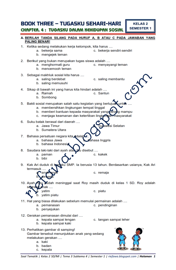 Terungkap! 5 Contoh Soal Kelas 2 Subtema Tugasku dalam Kehidupan Sosial, Nilai IPS Melesat