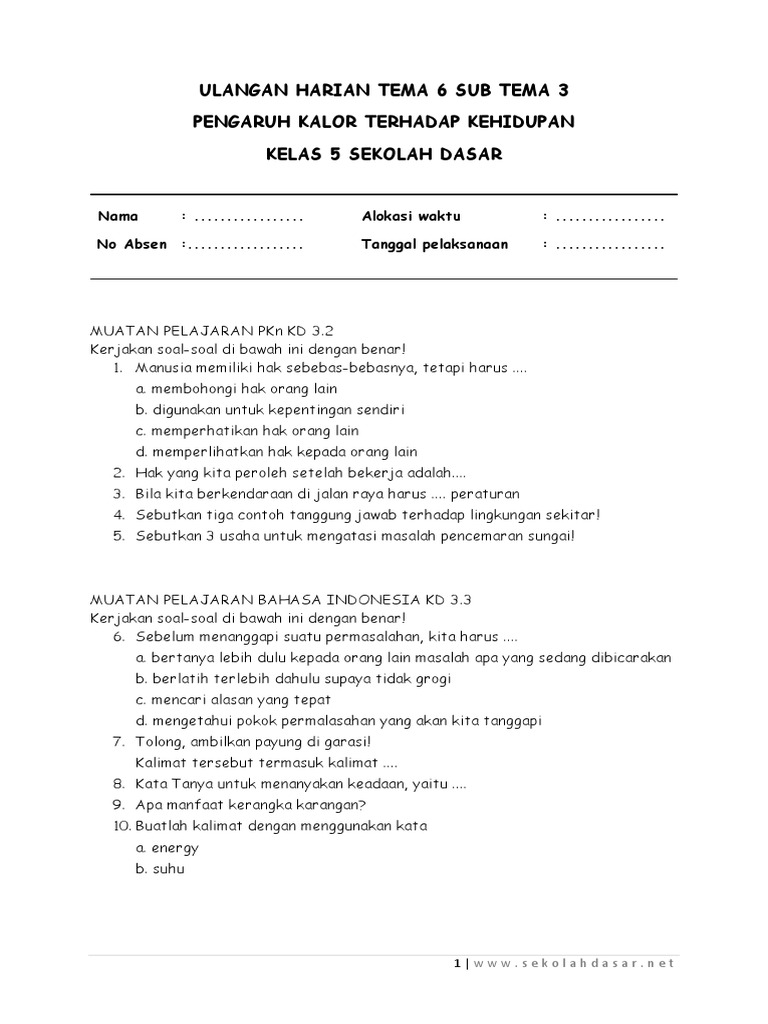 7 Rahasia Menjawab soal tema 1 sub tema 3 kelas 5 Agar Nilai Kamu Langsung Sempurna