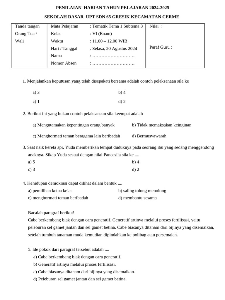 Rahasia Cepat Jawab Soal Tema 1 Kelas 6 Sub Tema 3 Agar Nilai Ujian Langsung Melejit