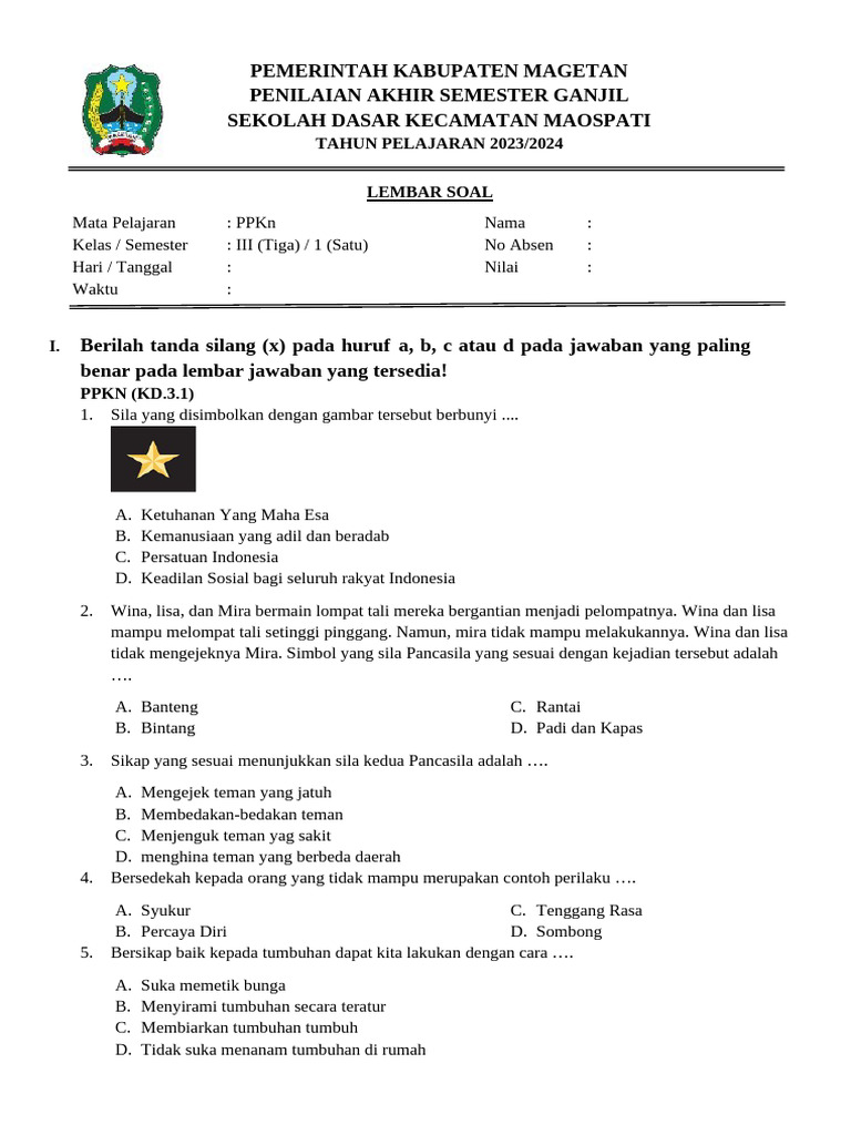 Rahasia Menjawab Soal Tema 1 Sub 1 Kelas 3 PPKN Bahasa Indonesia Agar Nilai Sempurna