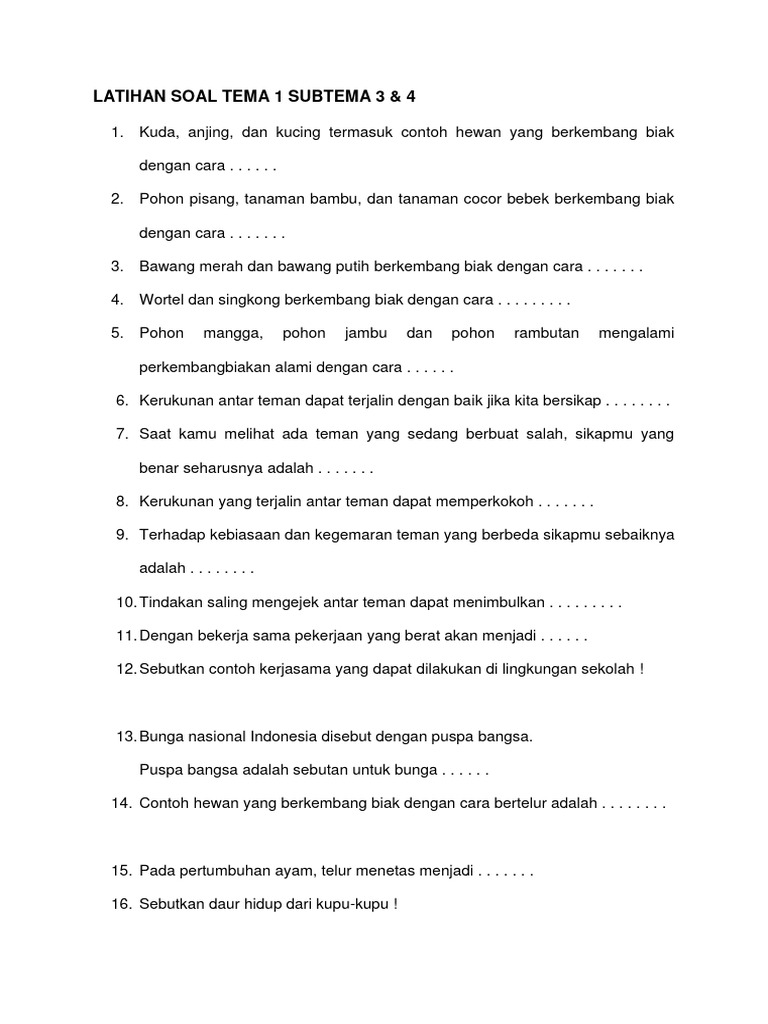 Rahasia Skor Tinggi Menjawab soal tema 1 subtema 3 dan 4 kelas 3 yang Wajib Tahu
