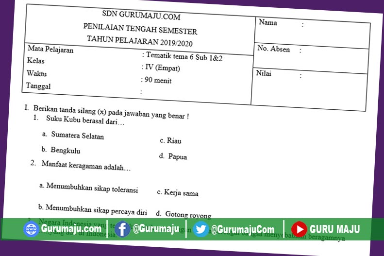Wajib Tahu Bocoran soal pts kelas 4 semester 2 kurikulum 2013 revisi 2018 Terbaru