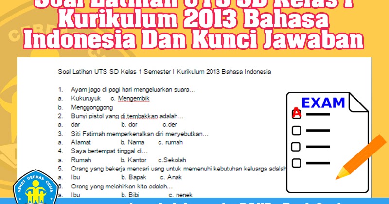 Wajib Tahu! Kumpulan Soal UTS Kelas 1 SD Semester 1 Kurikulum 2013 Terbaru dan Lengkap