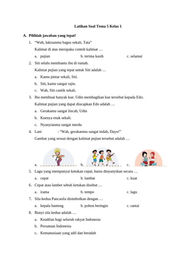 Wajib Tahu Kumpulan Soal UTS Kelas 1 Tema 5 Agar Nilai Anak Langsung Meluncur Tinggi